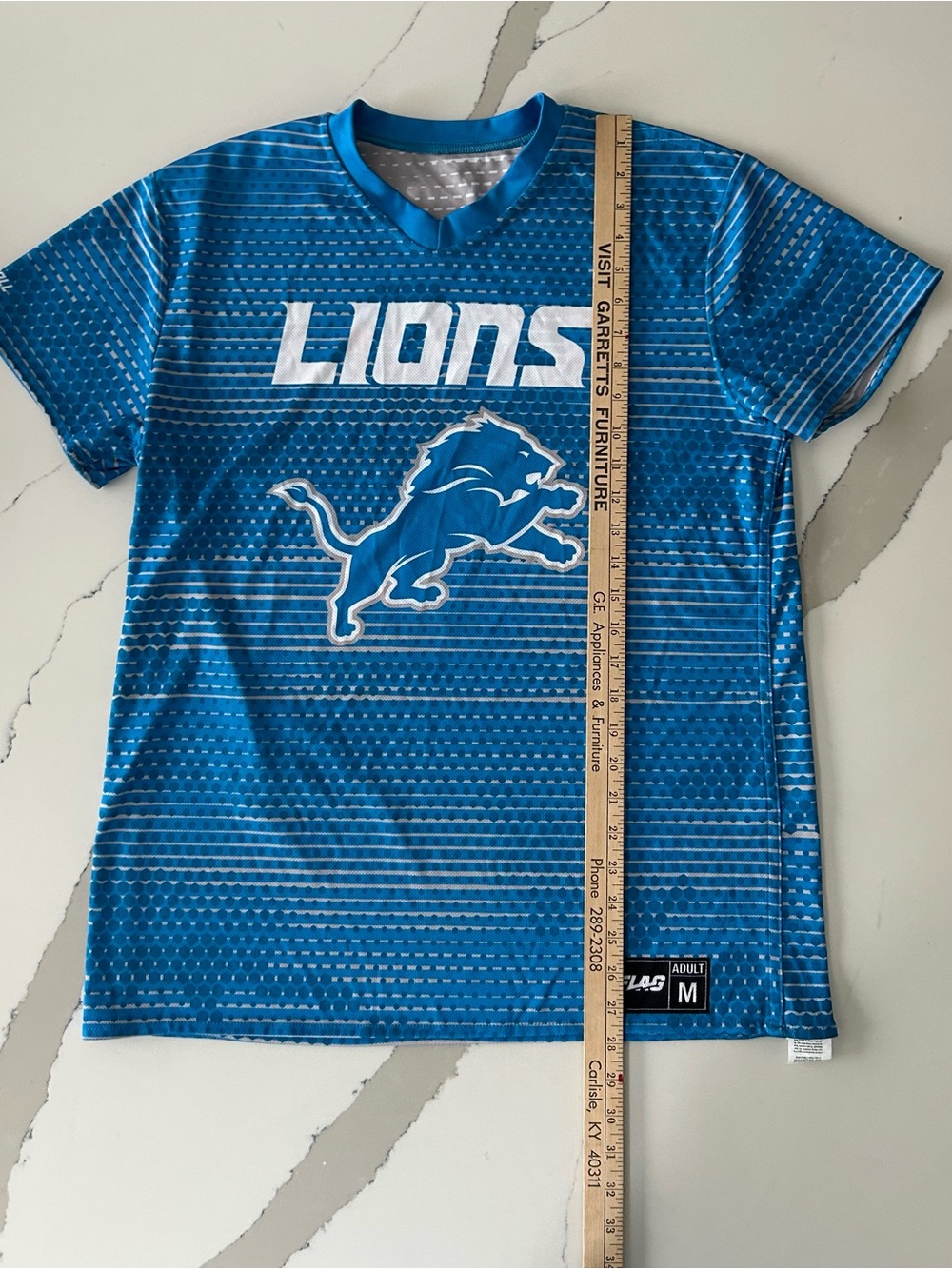 NFL Licensed Blue or Grey Patterned Flag Jersey with Black Logo REVERSIBLE